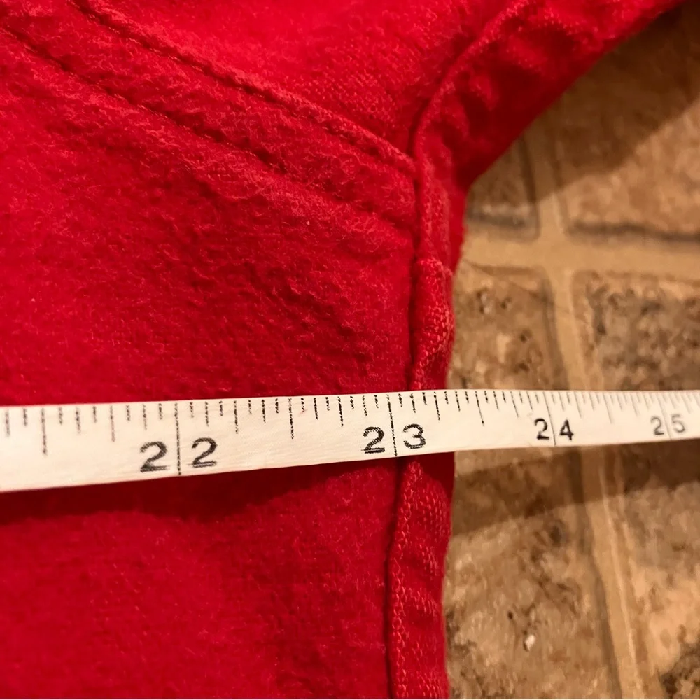 VTG Amana Woolen Mill Shirt Men Large Chamois Cotton Solid Red Long Sleeve - Picture 10 of 12
